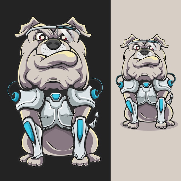 Premium Vector Cyborg Bulldog