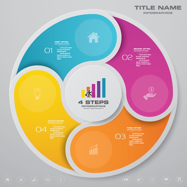 Cycle chart infographics elements | Premium Vector