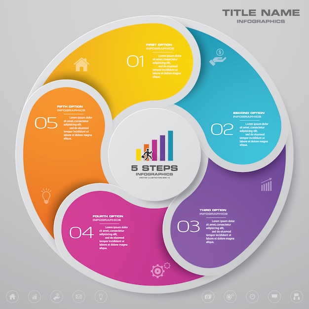 Cycle Chart Infographics Elements Premium Vector 5146