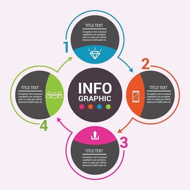 Premium Vector | Cycle infographic template design four circle elements