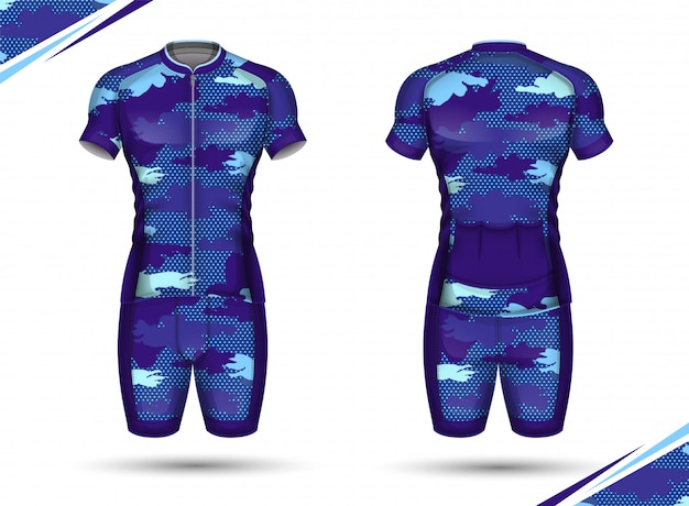 Download Cycling jersey, front and back | Premium Vector