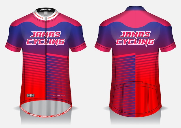 Download Premium Vector | Cycling jersey red template, uniform, front and back view t shirt