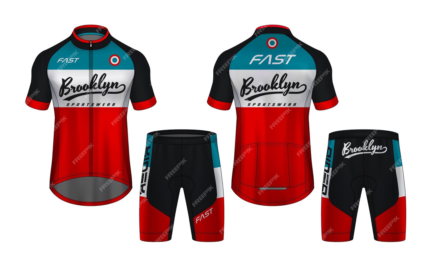 Premium Vector | Cycling jersey set design