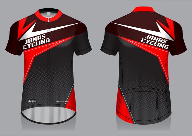 Download Cycling jersey template, uniform, front and back view t ...