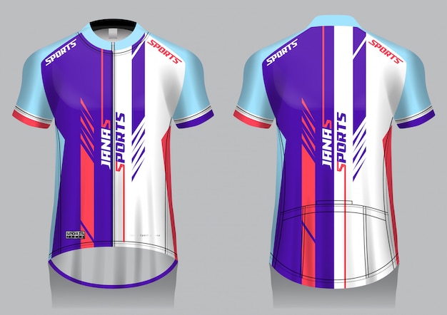 Download Cycling jersey template, uniform, front and back view t ...