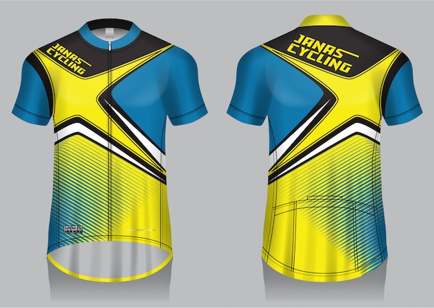 Download Cycling jersey template, uniform, front and back view t ...