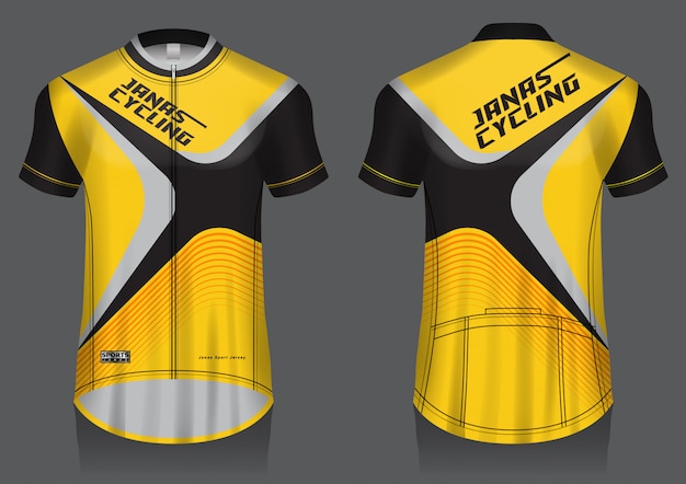 Premium Vector | Cycling jersey template, uniform, front and back view