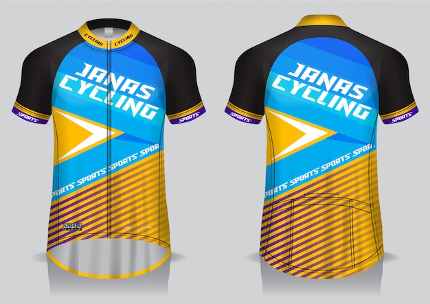 Download Premium Vector | Cycling jersey template, uniform, front and back view t shirt