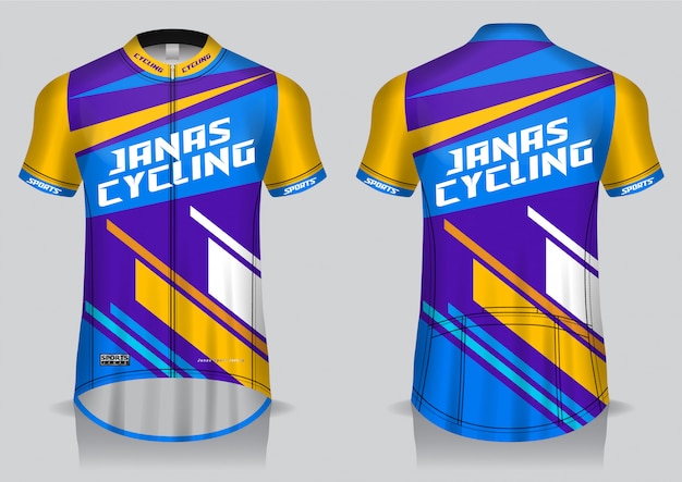 Download Premium Vector | Cycling jersey template, uniform, front and back view t shirt