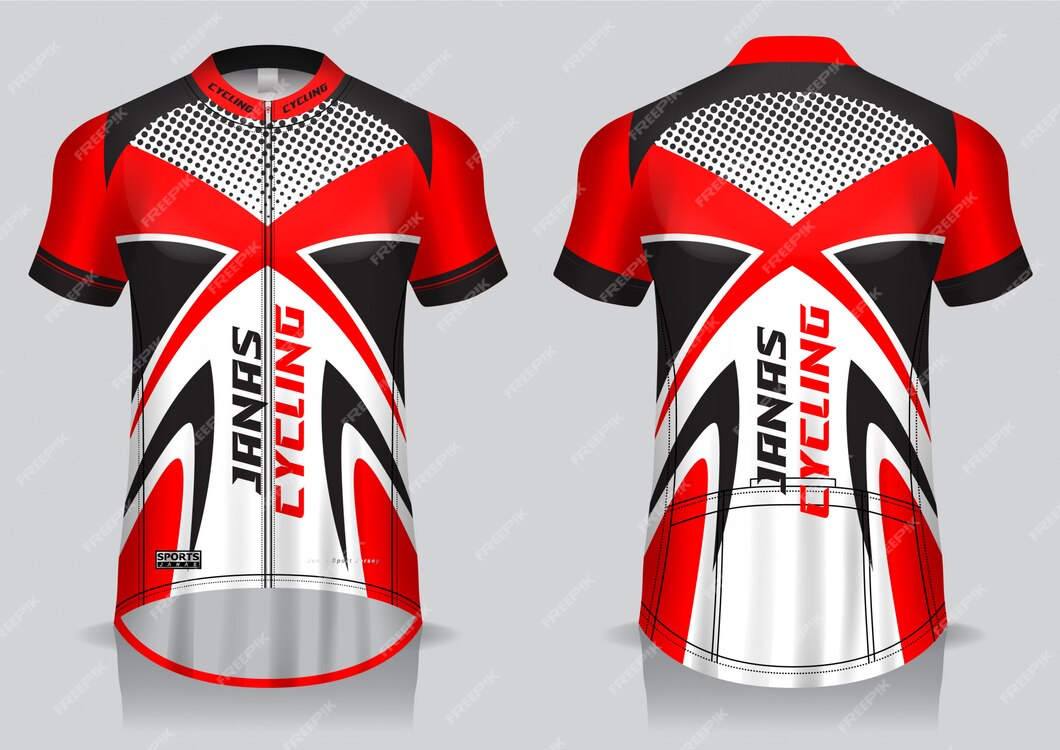 Premium Vector Cycling jersey template, uniform, front and back view