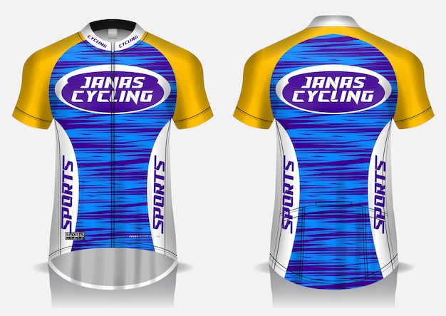 Premium Vector | Cycling jersey template, uniform, front and back view