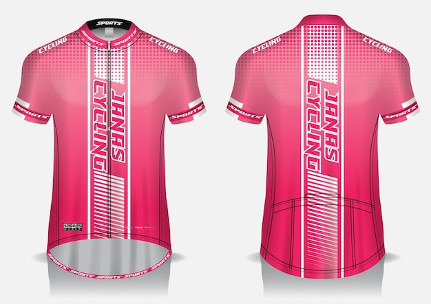 Premium Vector | Cycling jersey template, uniform, front and back view