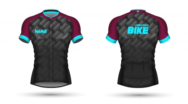 Download Cycling jersey template Vector | Premium Download