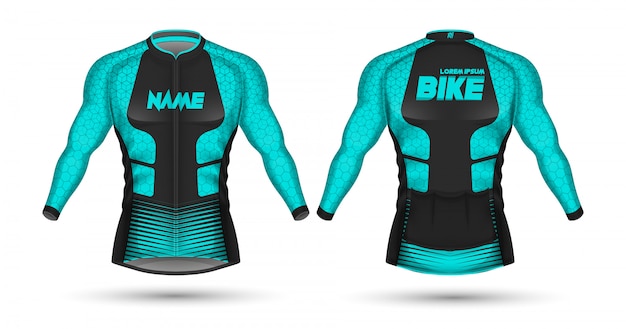 Download Cycling jersey template Vector | Premium Download