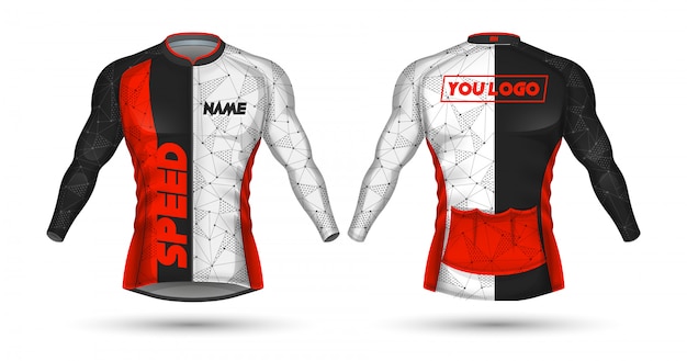 Premium Vector  Cycling  jersey  template 