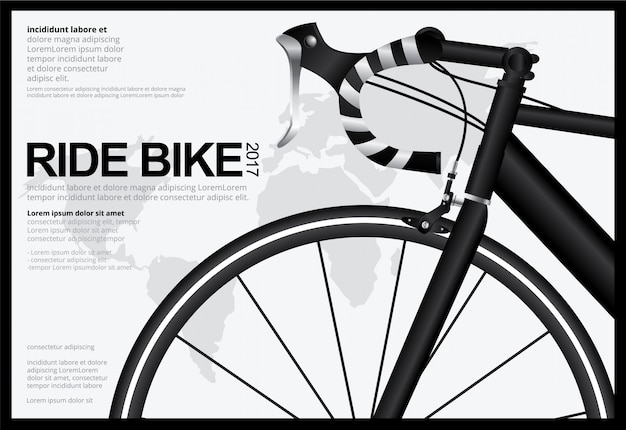 サイクリングポスターデザインテンプレートベクトルイラスト プレミアムベクター