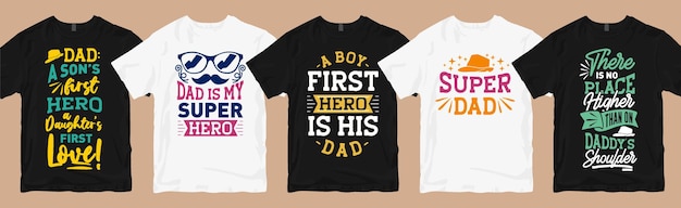 Premium Vector Dad And Son Quotes Typography T Shirt Designs Bundle Father S Day Slogan Graphic T Shirt Collection