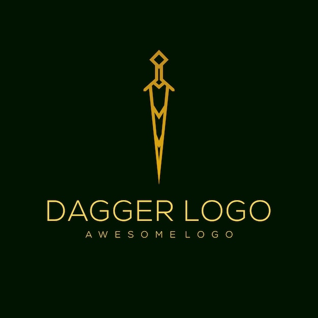 Premium Vector | Dagger luxury logo template color