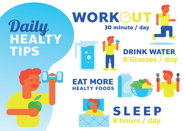 premium-vector-daily-healthy-tips-illustration-with-man-character-design