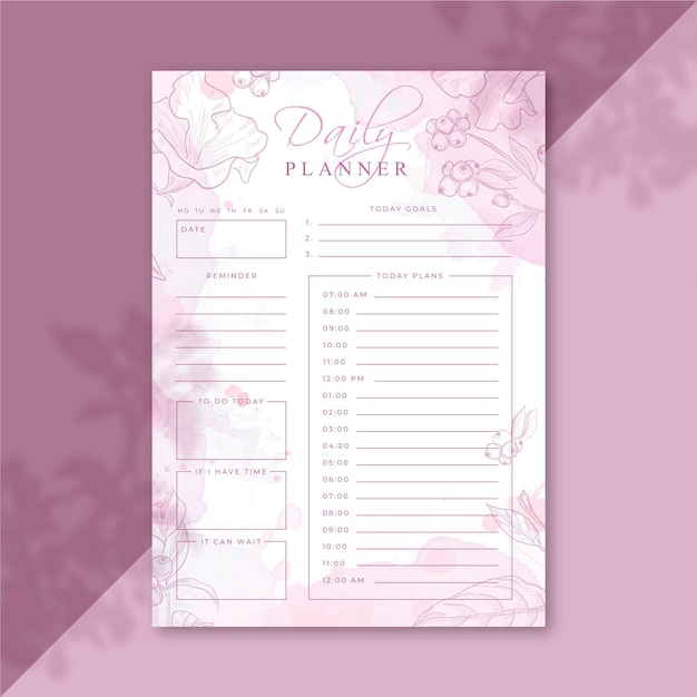 Download Free Vector | Daily planner template