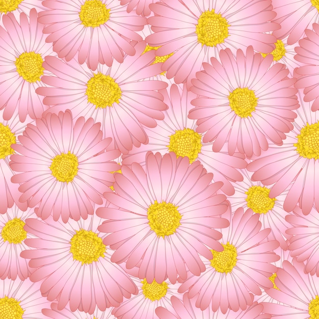 Premium Vector | Daisy flower seamless background