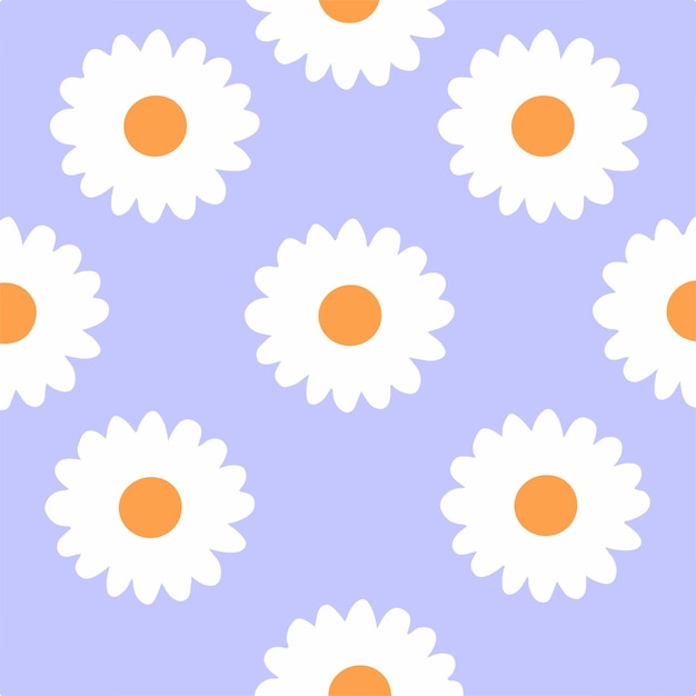Premium Vector | Daisy flowers seamless background vector illustration