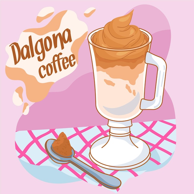 Free Vector Dalgona Coffee Illustration