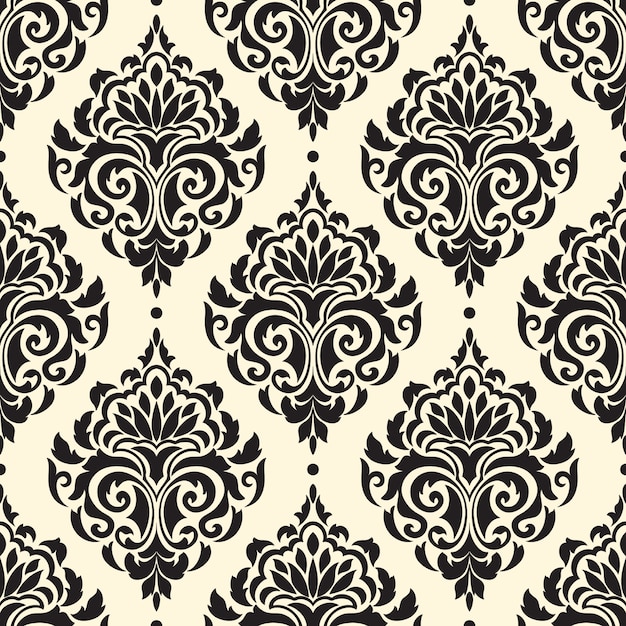 Seamless Damask Pattern Vector Photos Cantik