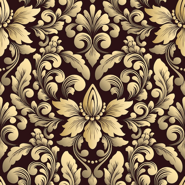 Damask Seamless Pattern Free Vector