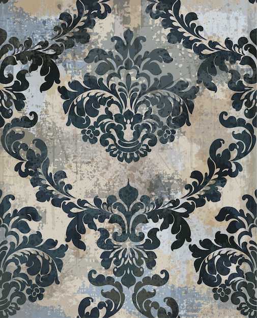 Premium Vector | Damask texture grunge background