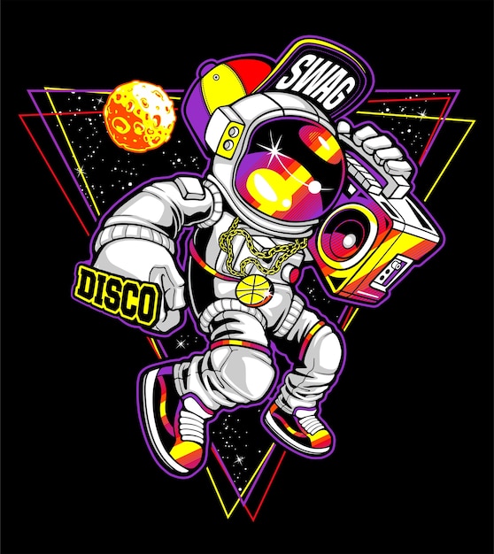 Premium Vector | Dancing on the moon