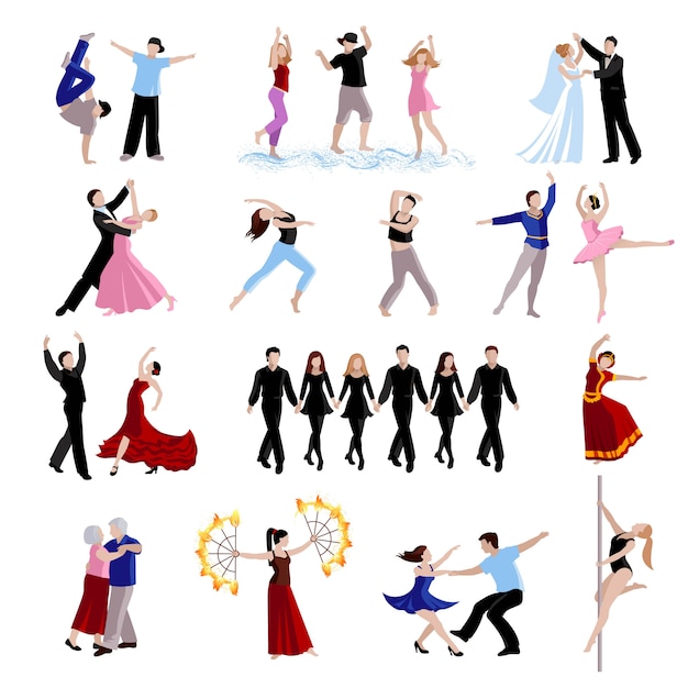 Free Vector Dancing Various Styles Of Dance People