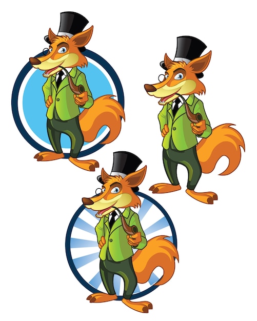 Premium Vector | Dandy fox cartoon mascot