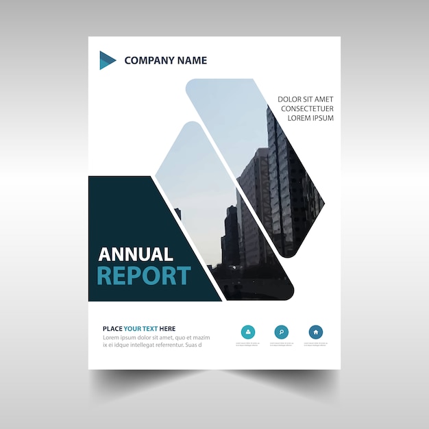 Dark abstract annual report template Vector | Free Download