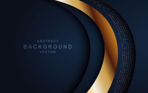 Dark abstract background with overlap layers and glitters. texture with golden effect element decoration Premium Vector