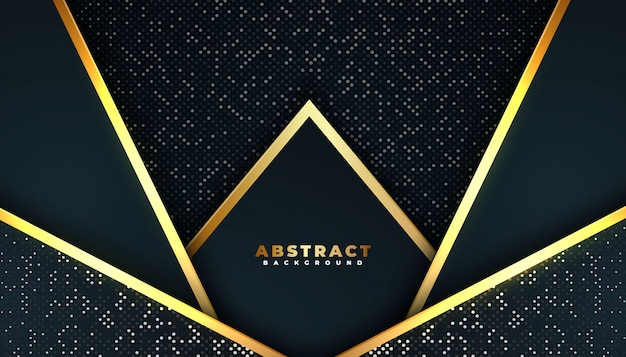 Dark abstract background with overlap layers. Premium Vector