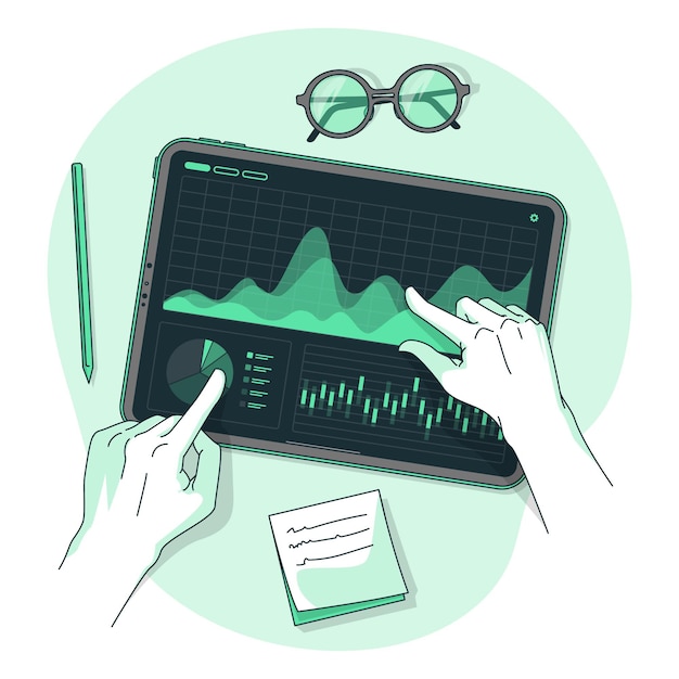 Dark analytics concept illustration Free Vector