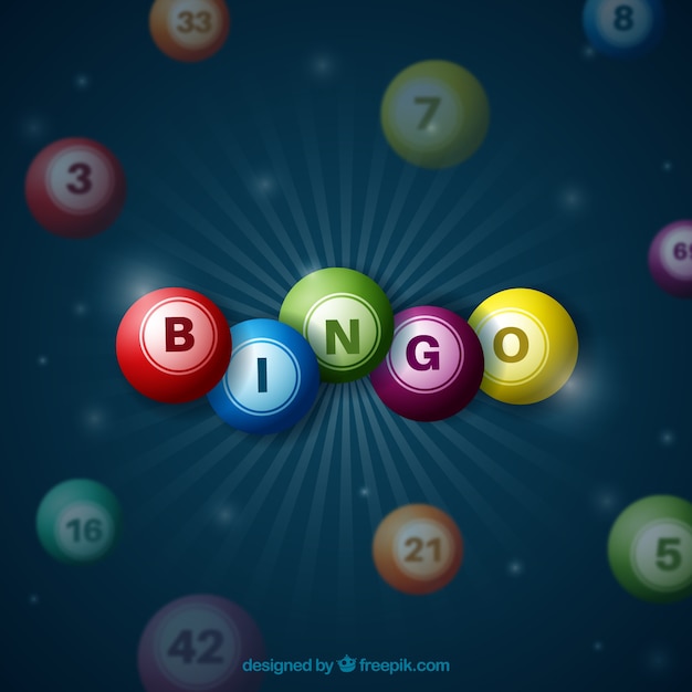 Dark background with colorful bingo balls | Free Vector