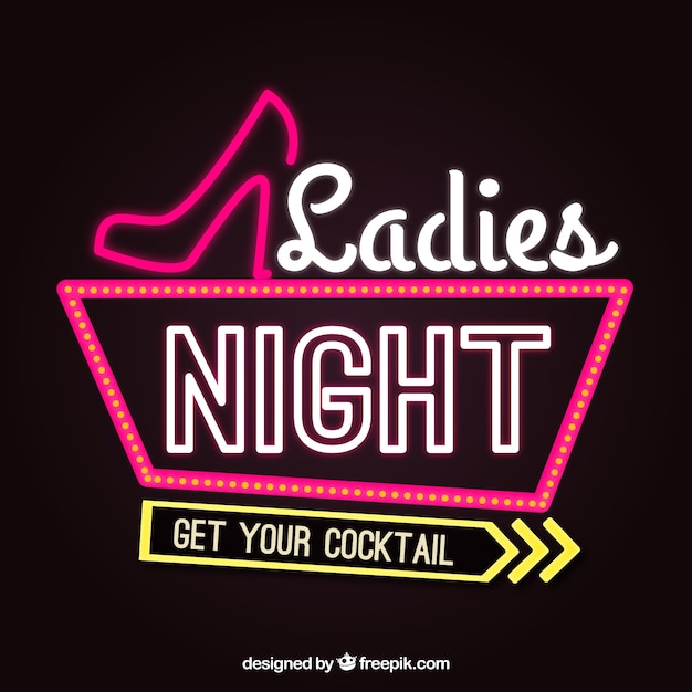 Dark background with neon sign for ladies night Vector | Free Download