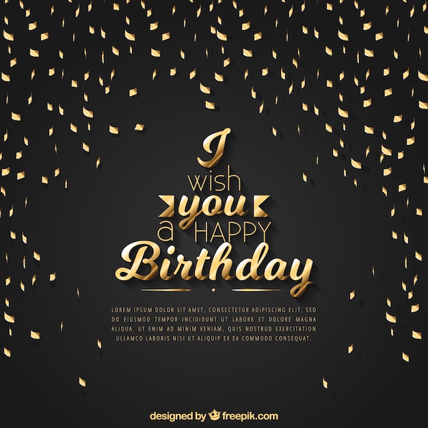 Dark Birthday Background With Golden Confetti Stock Images Page Everypixel