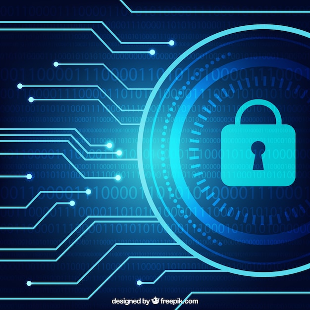 Dark blue background with security padlock Vector | Free Download