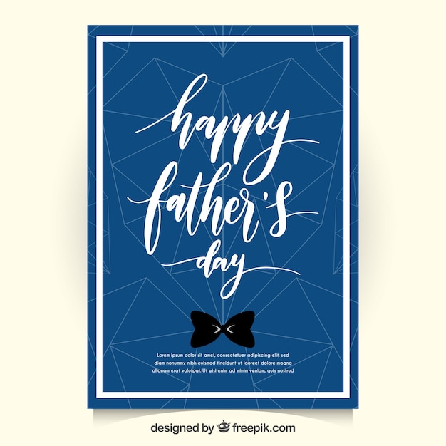 Dark blue father\'s day card with geometric\
hearts