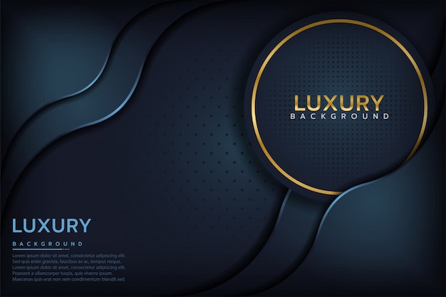 Dark blue textured layer overlap background Premium Vector