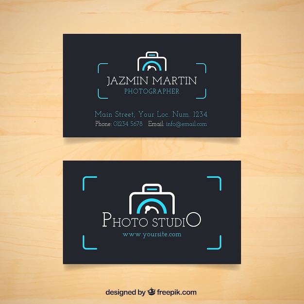 Download Free Dark Business Card With Camera Logo Free Vector Use our free logo maker to create a logo and build your brand. Put your logo on business cards, promotional products, or your website for brand visibility.