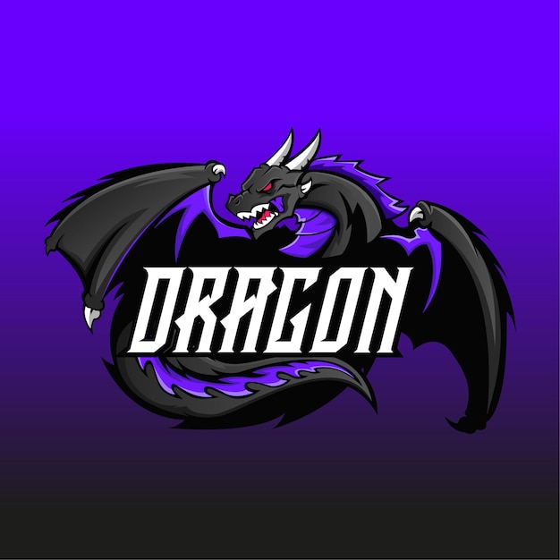 Premium Vector | Dark dragon esport mascot logo