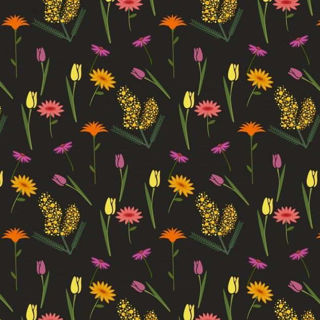 Free Vector Dark Floral Pattern