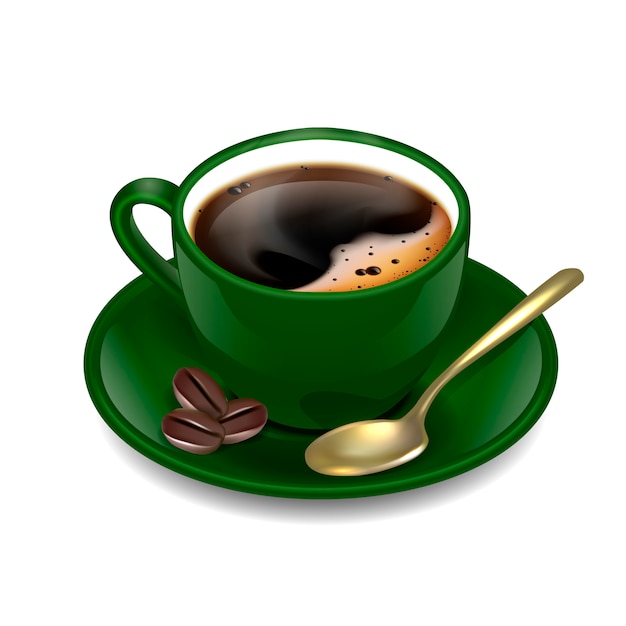 Dark green cup of coffee | Premium Vector