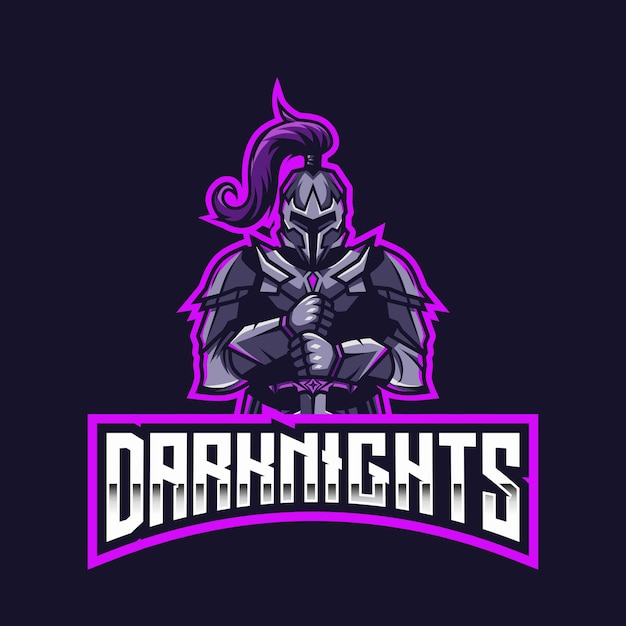 Dark Knights Esportのロゴのテンプレート プレミアムベクター