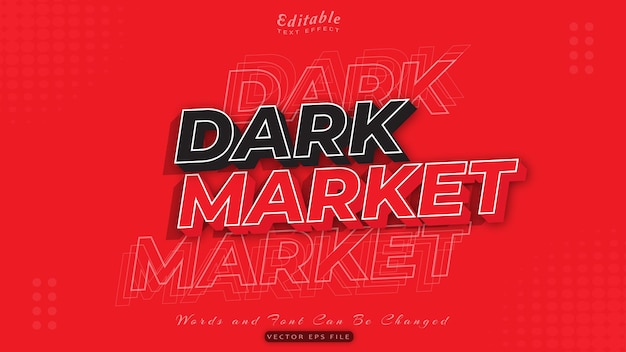 Premium Vector | Dark market text effect