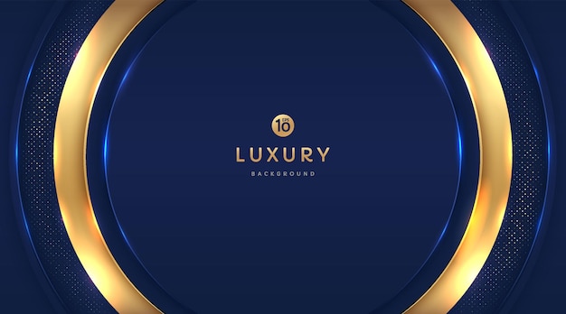 Premium Vector | Dark navy blue and gold circle shapes on background ...